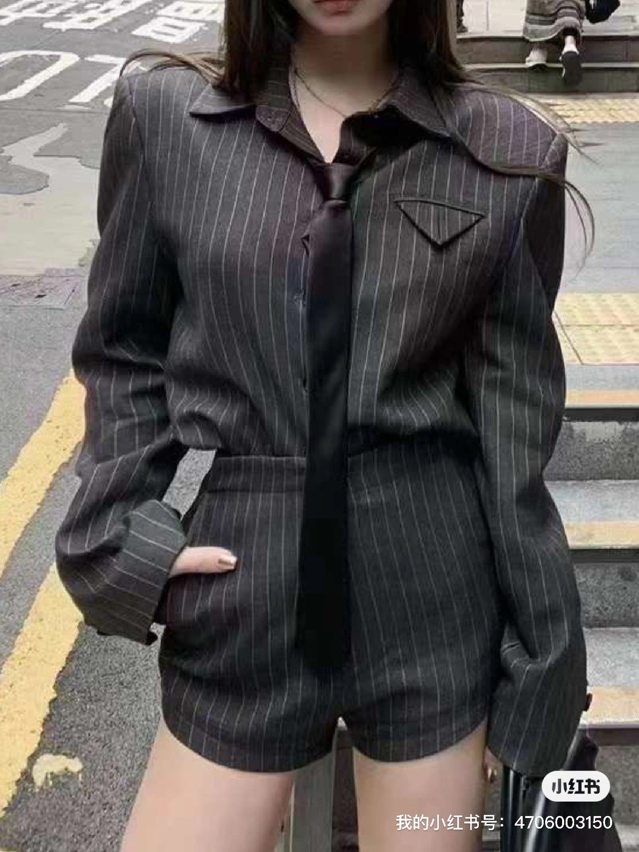 Striped blazer set