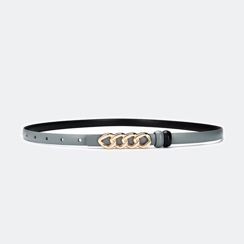 Thin leather belt