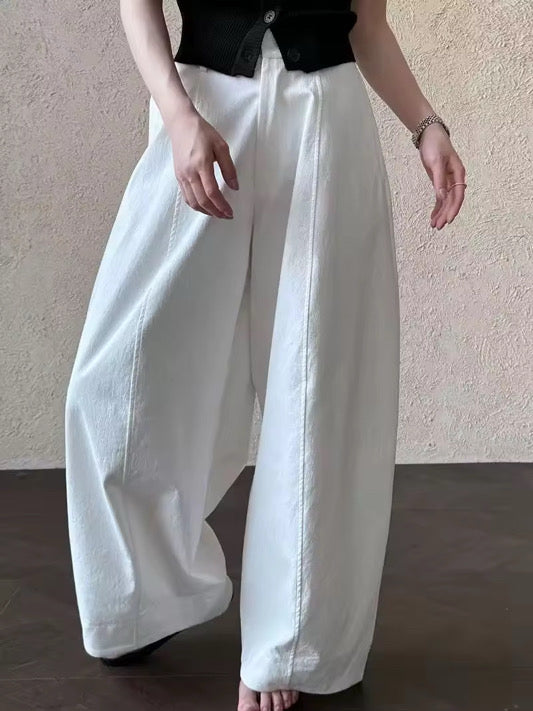Bone-edged wide-leg pants