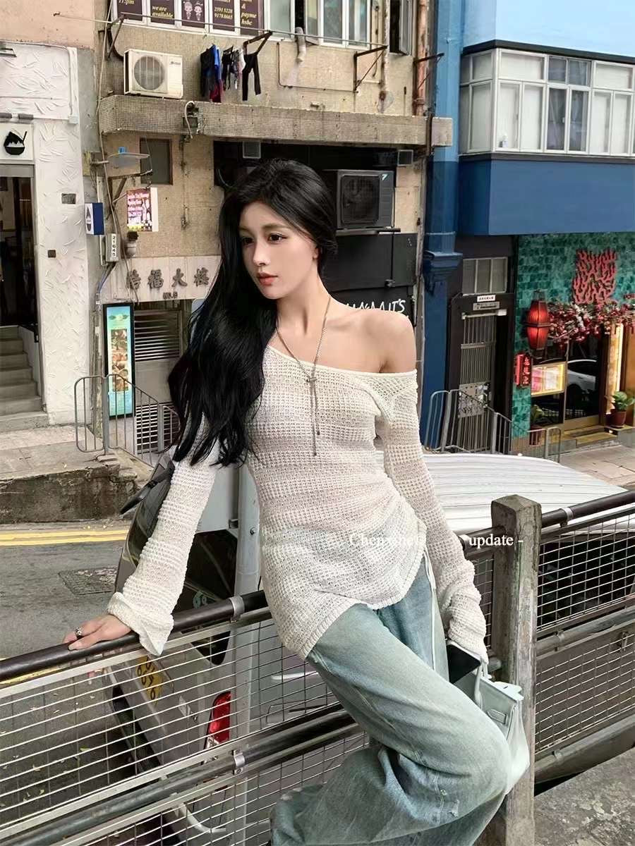 Drawstring knitted top