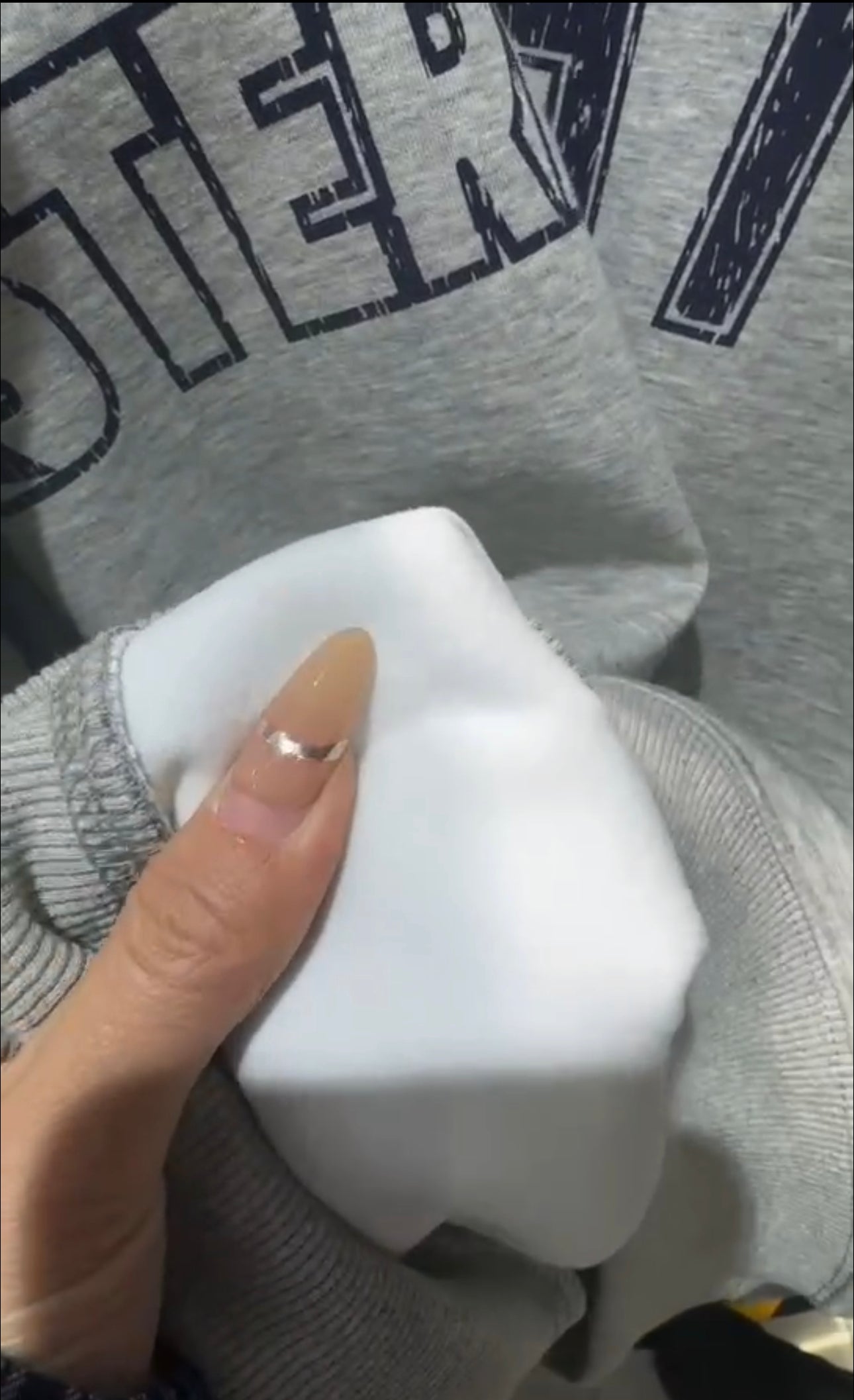 V neck letter hooded