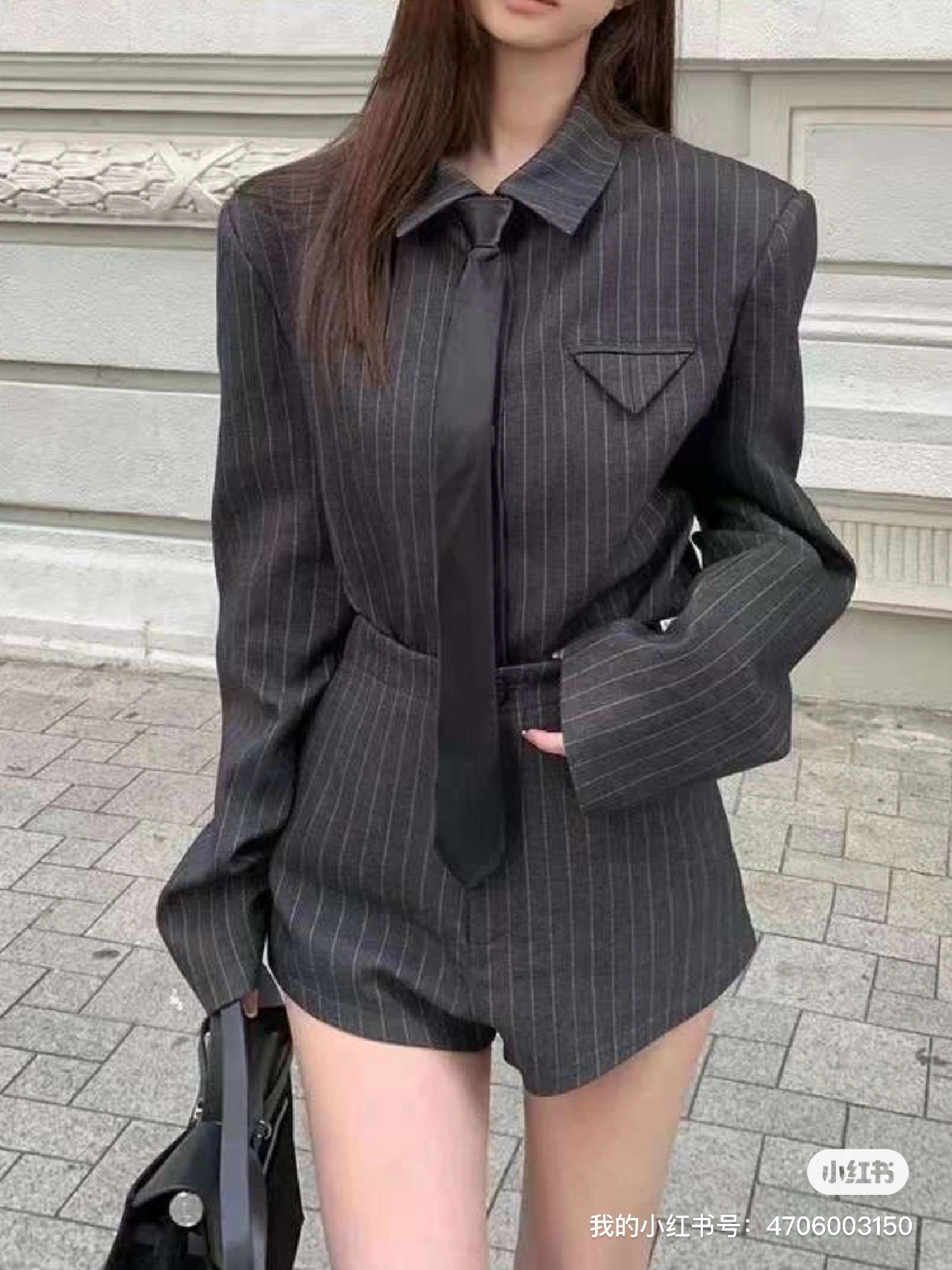 Striped blazer set
