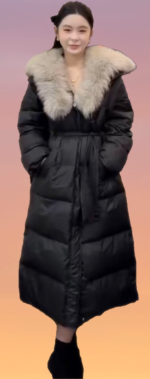 Real fur collar down jacket
