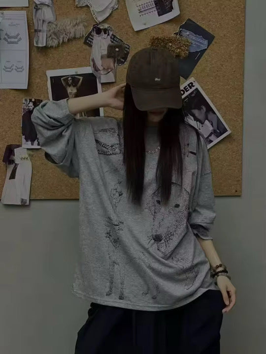 graphic long sleeve T-shirt