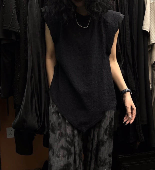 Mercerized wide-leg pants