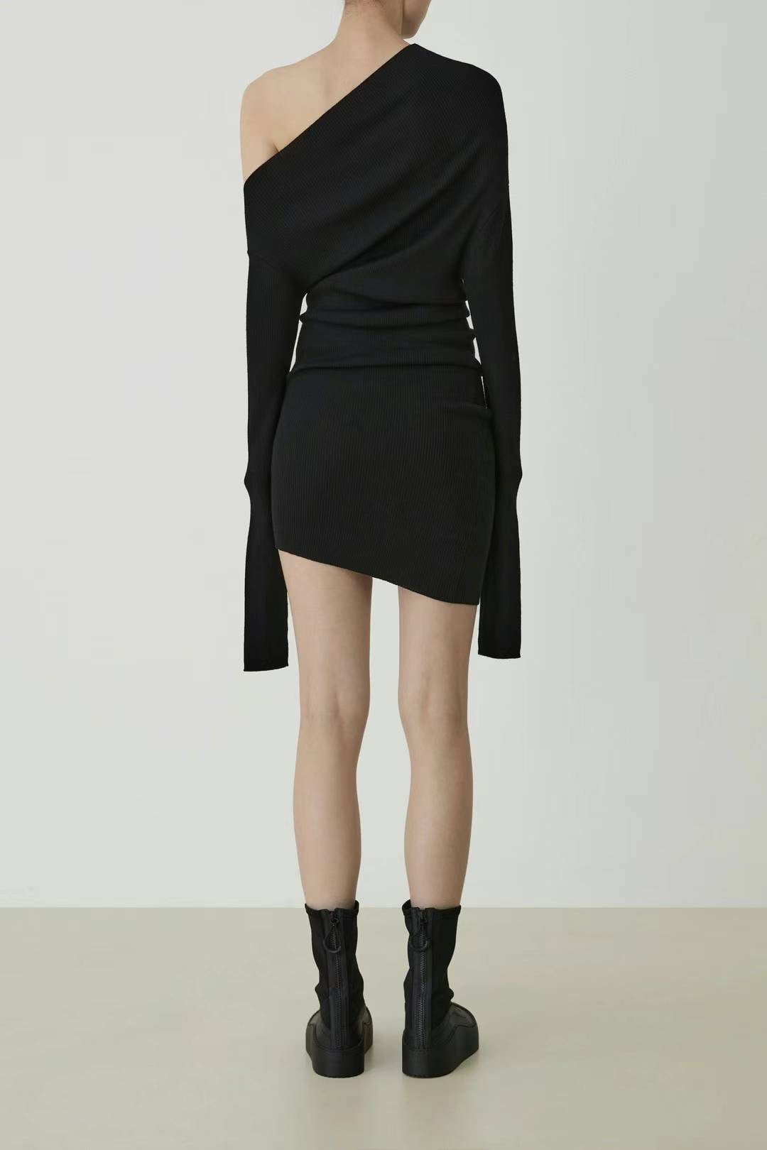 Irregular sweater dress