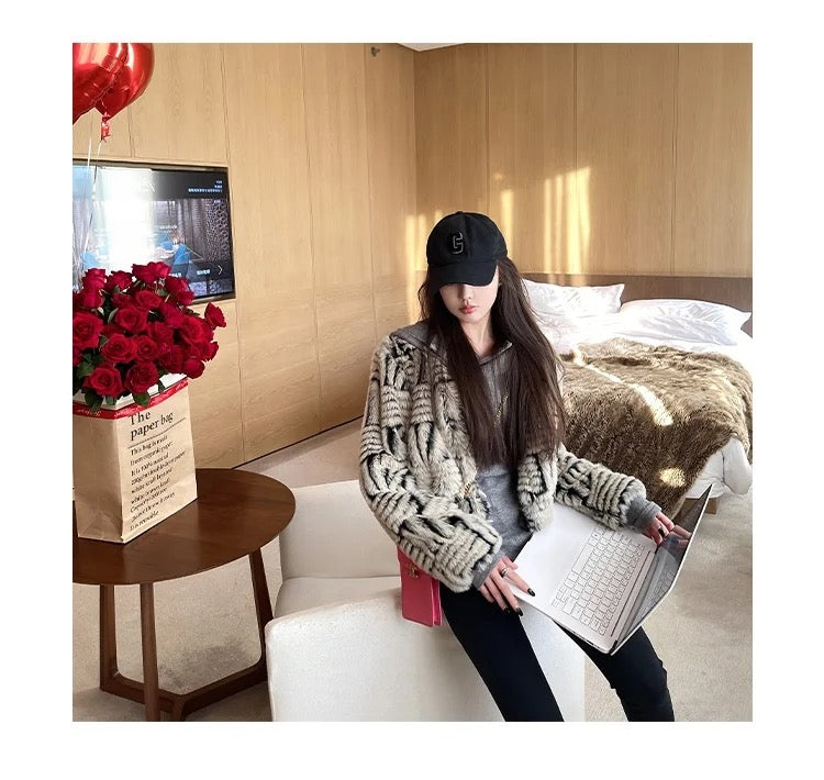 Korean style imitation fur jacket