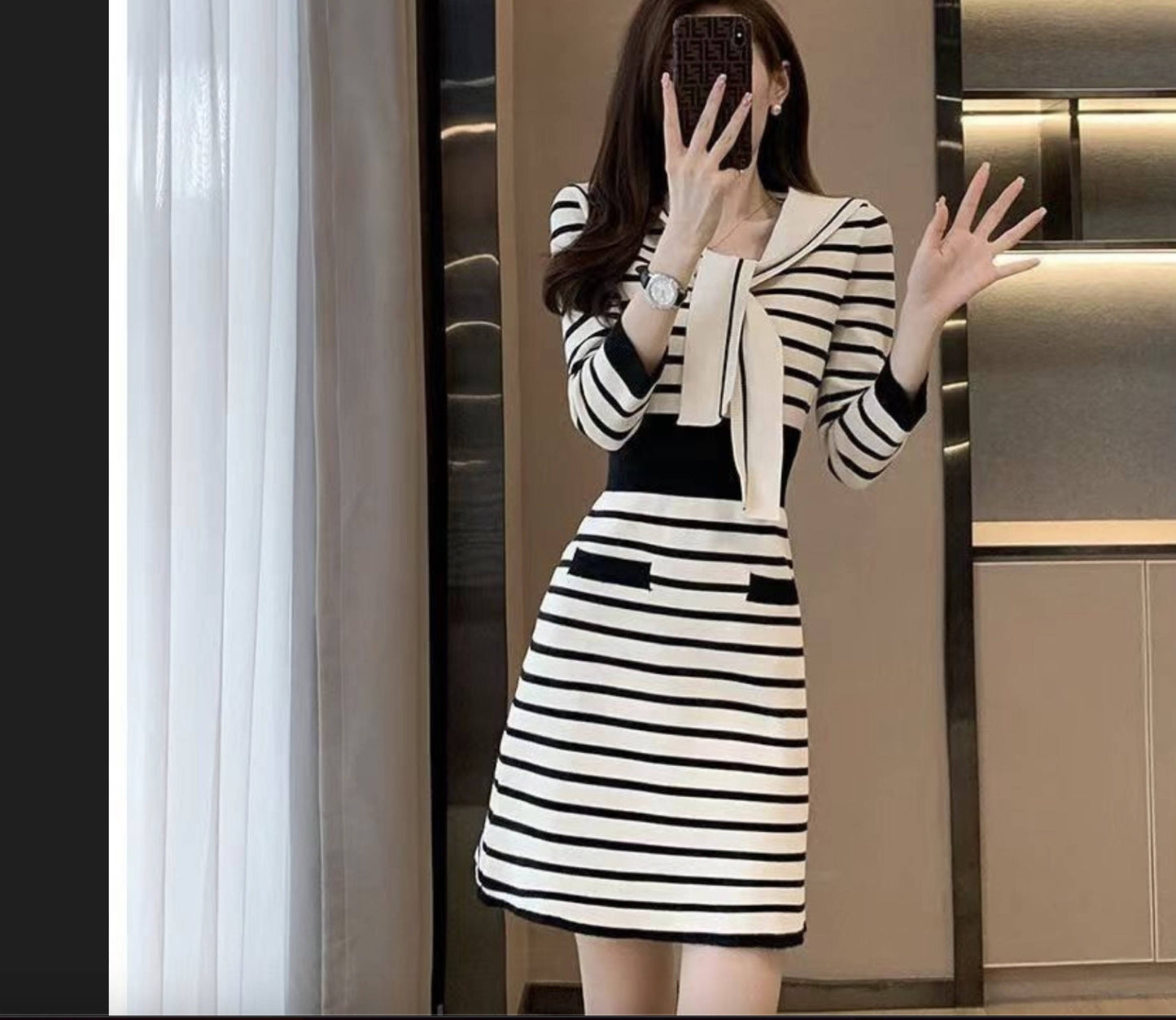 Striped sweater skirt