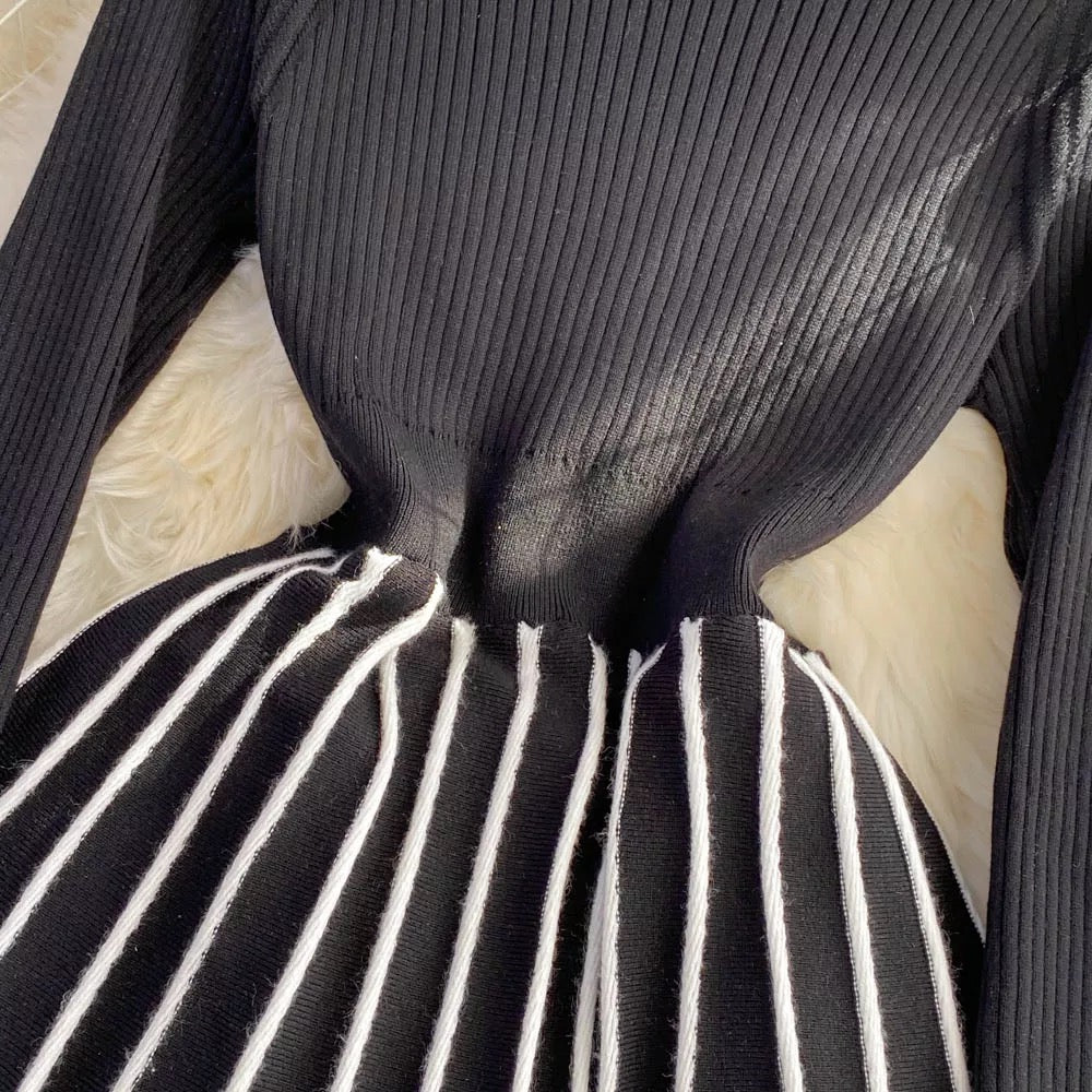 striped knitted dress