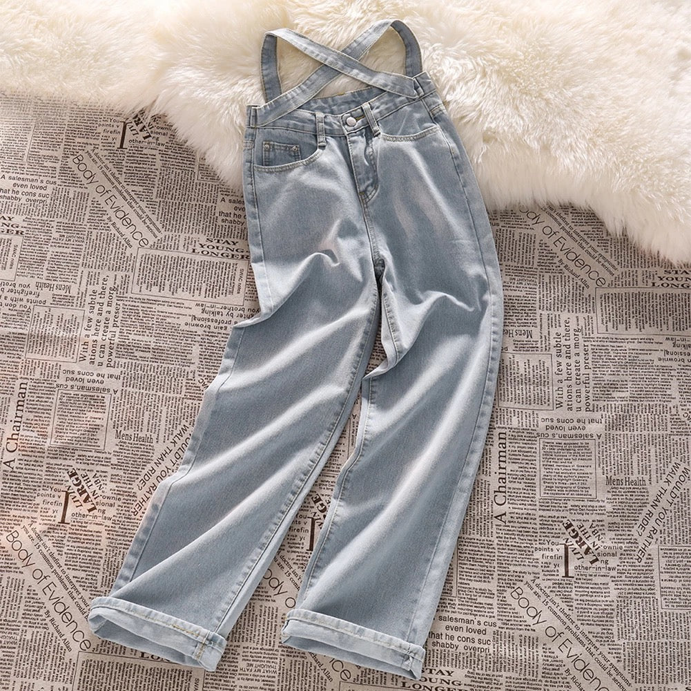 LACE UP STRAIGHT JEANS