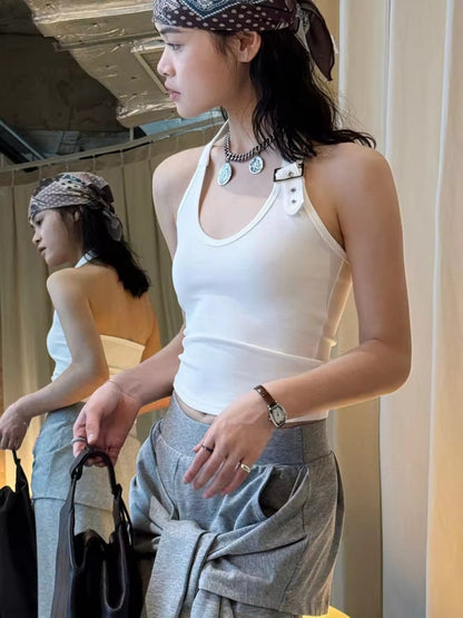 Vest with Metal Collar Clasp