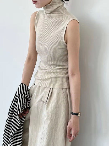 turtleneck sleeveless sweater