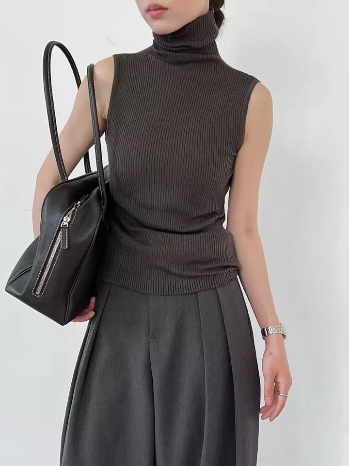 turtleneck sleeveless sweater