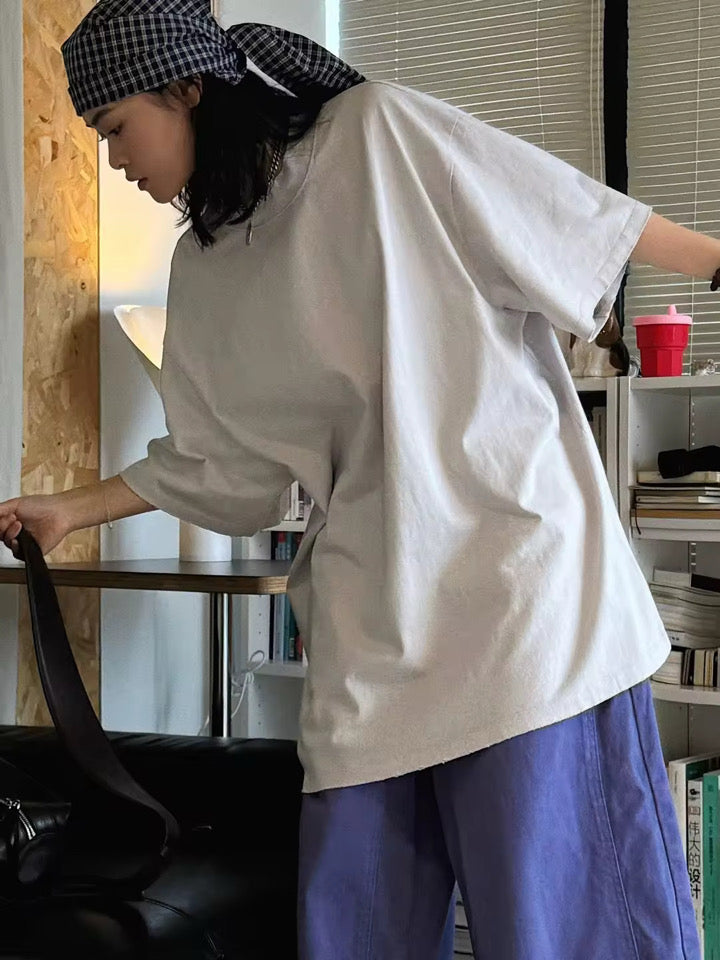 Solid-Color Oversized T-Shirt