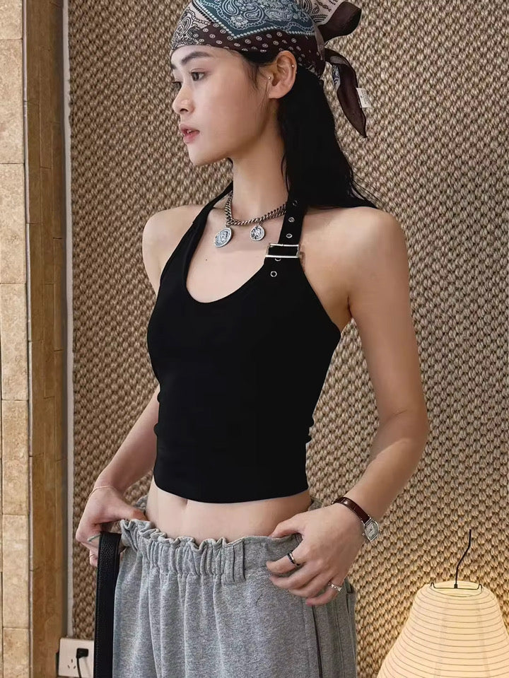 Vest with Metal Collar Clasp