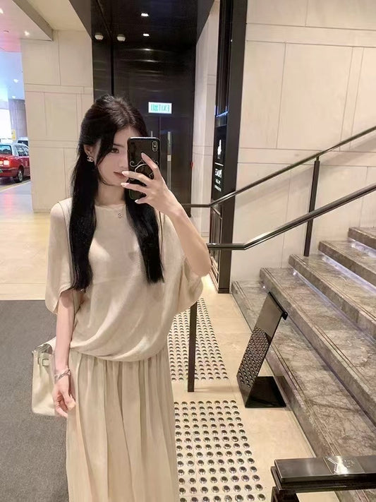 cotton and linen Skirt set