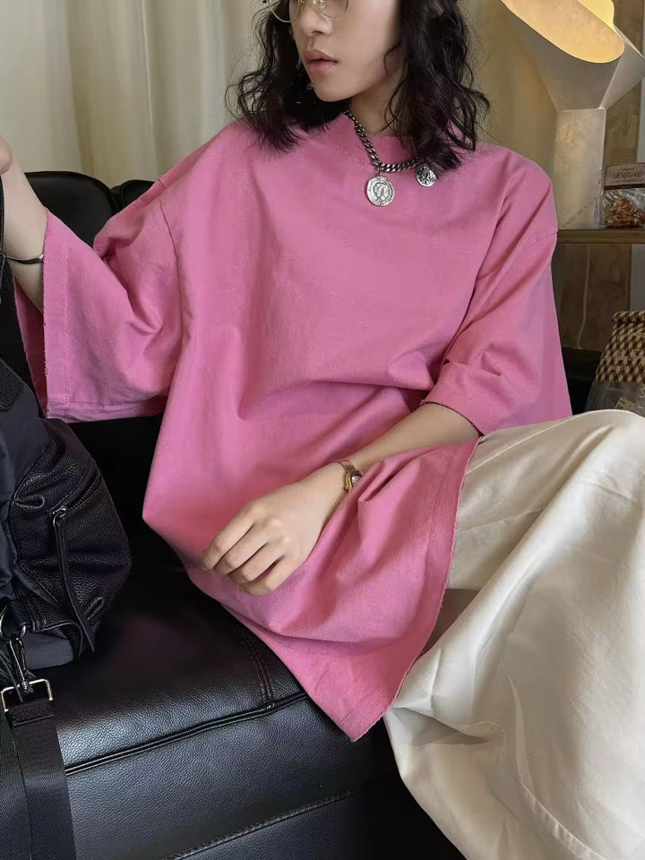 Solid-Color Oversized T-Shirt