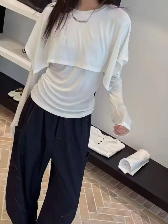 Double layer stretch T-shirt