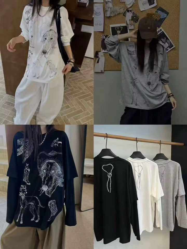 graphic long sleeve T-shirt