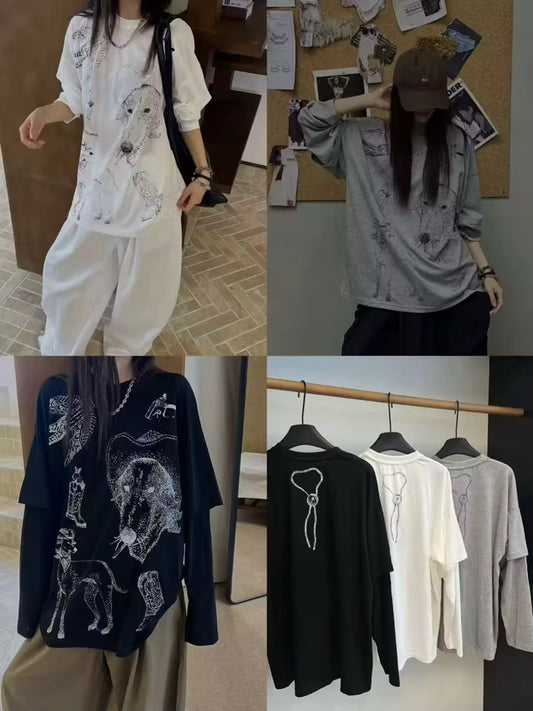 graphic long sleeve T-shirt