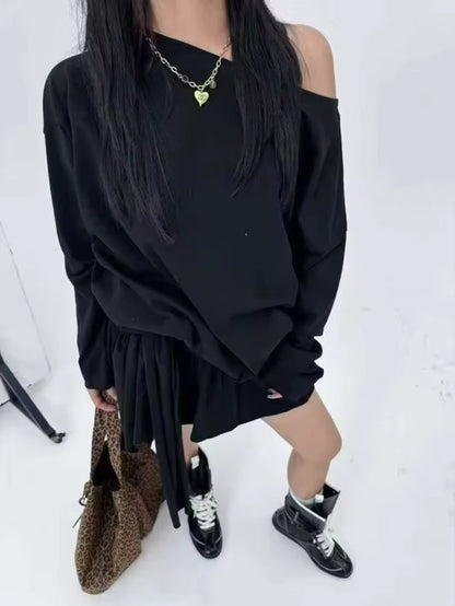 Strappy T-shirt + mini skirt