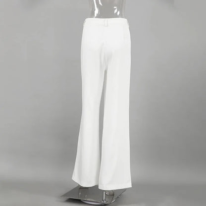 Solid color wide leg pants