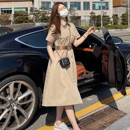 Khaki Belt Dress