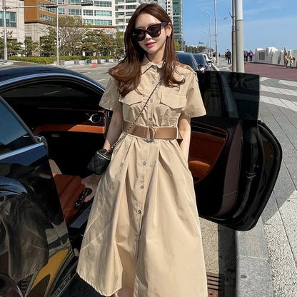 Khaki Belt Dress