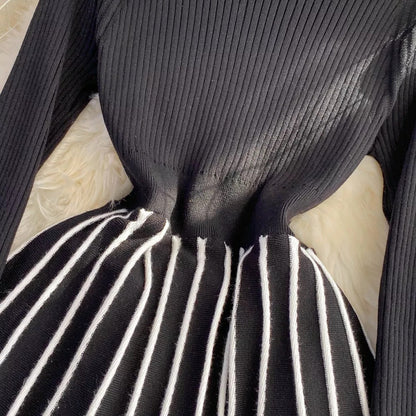 striped knitted dress