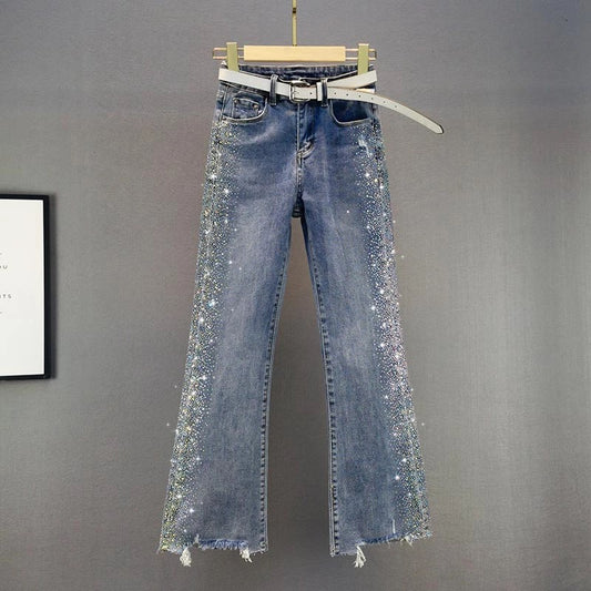 side beaded jeans