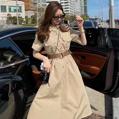 Khaki Belt Dress