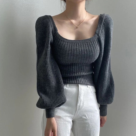 Low cut sweater