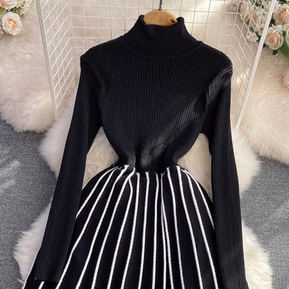 striped knitted dress